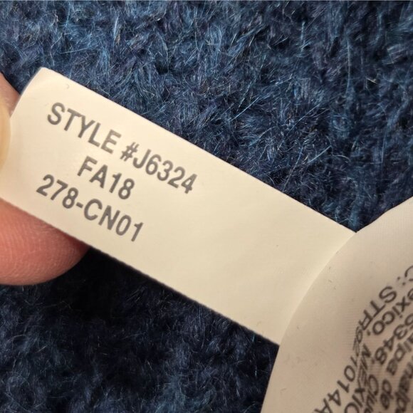 Point Sur Sweater XS Blue Ribbed Wool Mohair Blend Oversized Turtleneck J Crew - Picture 5 of 8